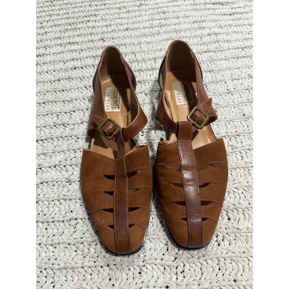 VTG Esprit Fisherman Sandals Y2K Leather Strappy Brazil Womens Size 8 Brown - Picture 4 of 9